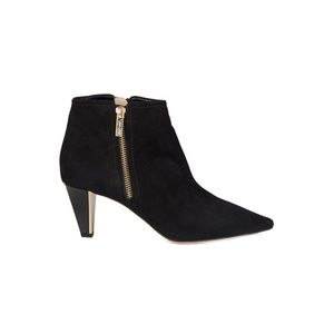 Jimmy Choo Black Ankle Boots with Gold Zipper